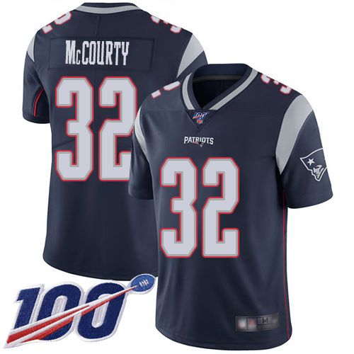 New England Patriots Football 32 100th Limited Navy Blue Men Devin McCourty Home NFL Jersey